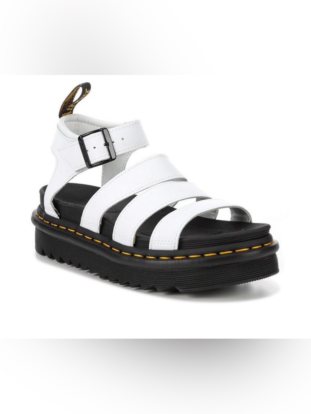 Dr. Martens Women’s Blaire Platform Sandals in White Leather • 8